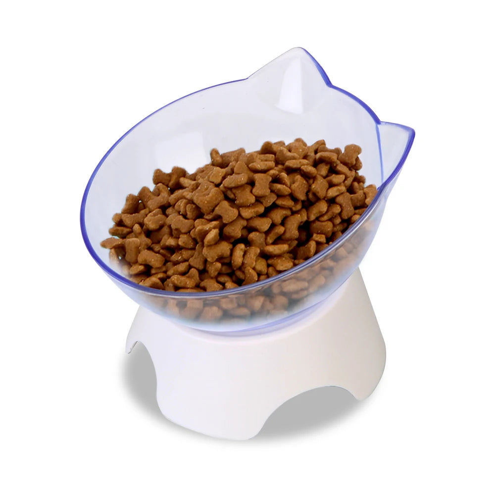 Transparent Non-Slip Pet Bowl with Stand – For Cats & Dogs