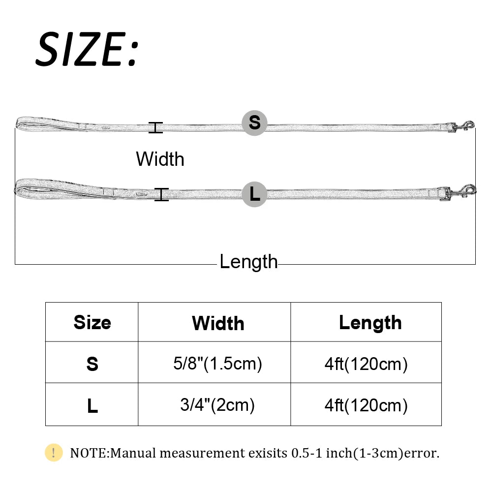 Premium Leather Dog Leash 4ft