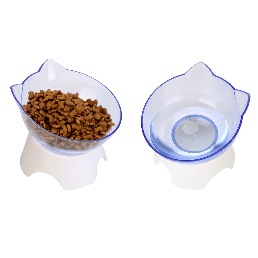 Transparent Non-Slip Pet Bowl with Stand – For Cats & Dogs