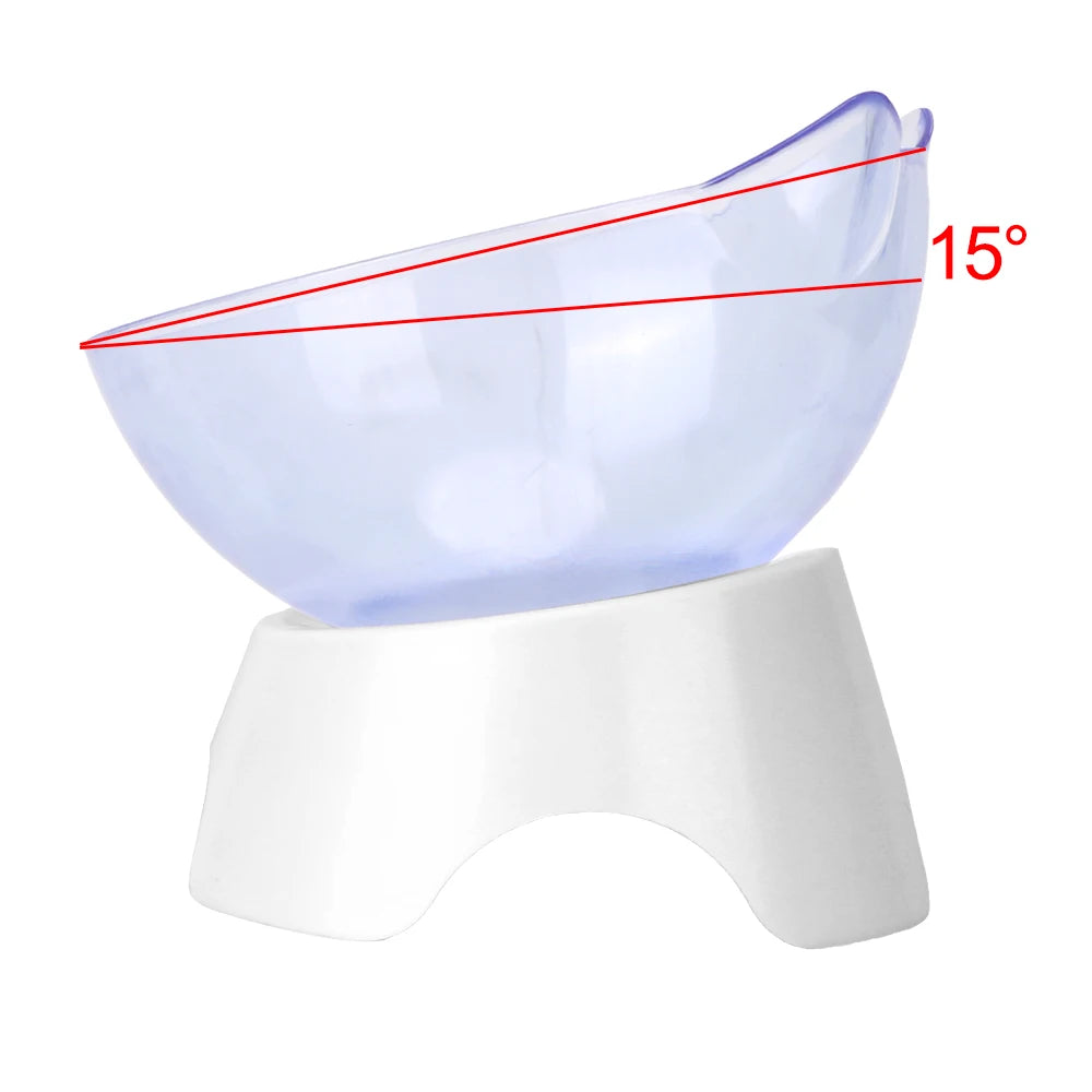 Transparent Non-Slip Pet Bowl with Stand – For Cats & Dogs
