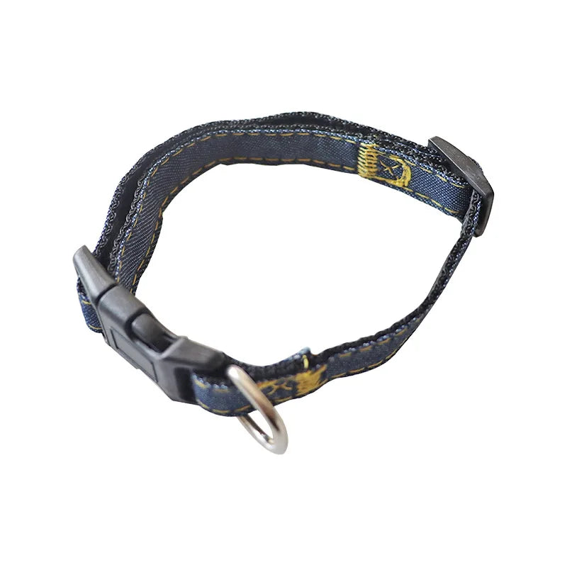 Adjustable Denim Dog Harness & Leash Set