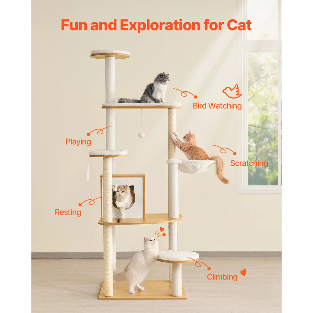 Large 68.9” Indoor Cat Tree with Cozy Perches