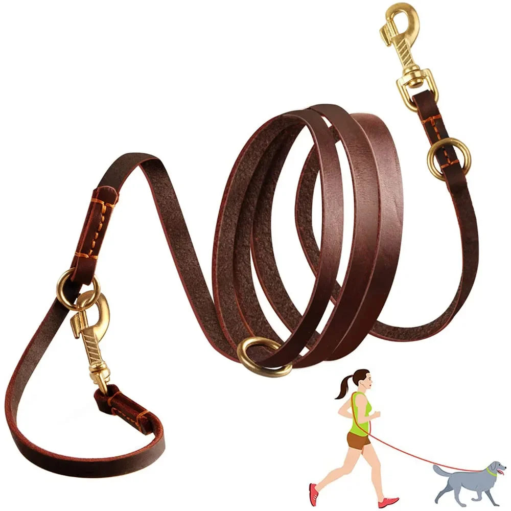 Multi-Function Leather Dog Leash