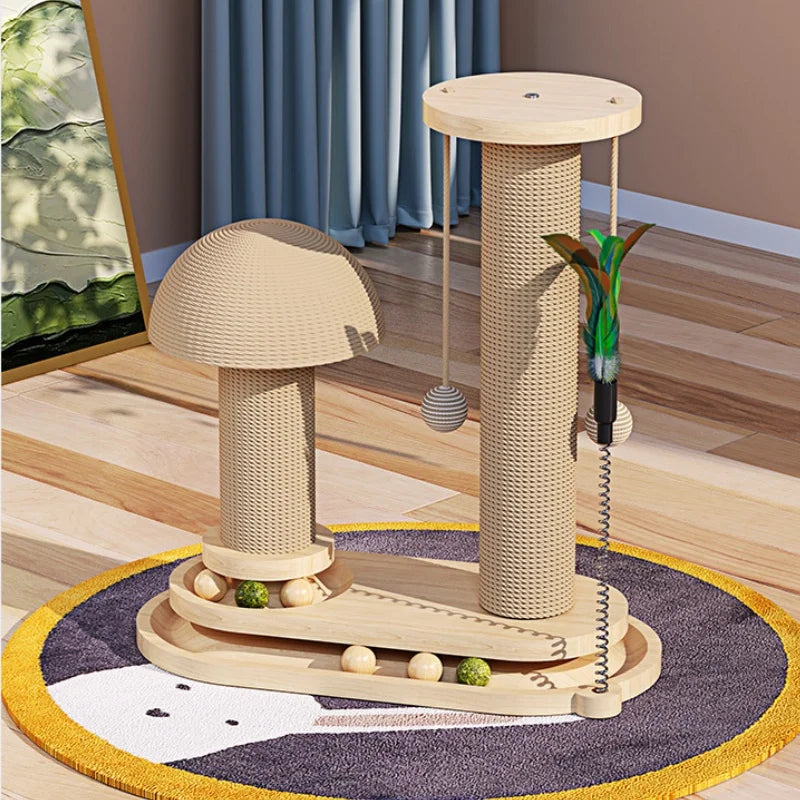 Cat Scratching Post with Jute and Ball Track