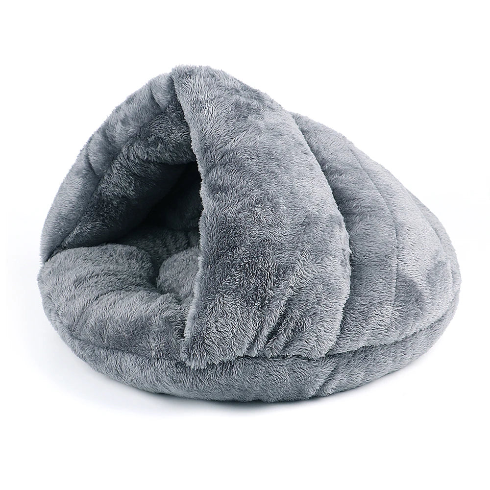 Soft Winter Plush Cat Bed – Deep Sleep Cave for Cats & Small Dogs