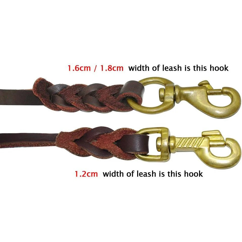 Heavy-Duty Braided Leather Dog Leash