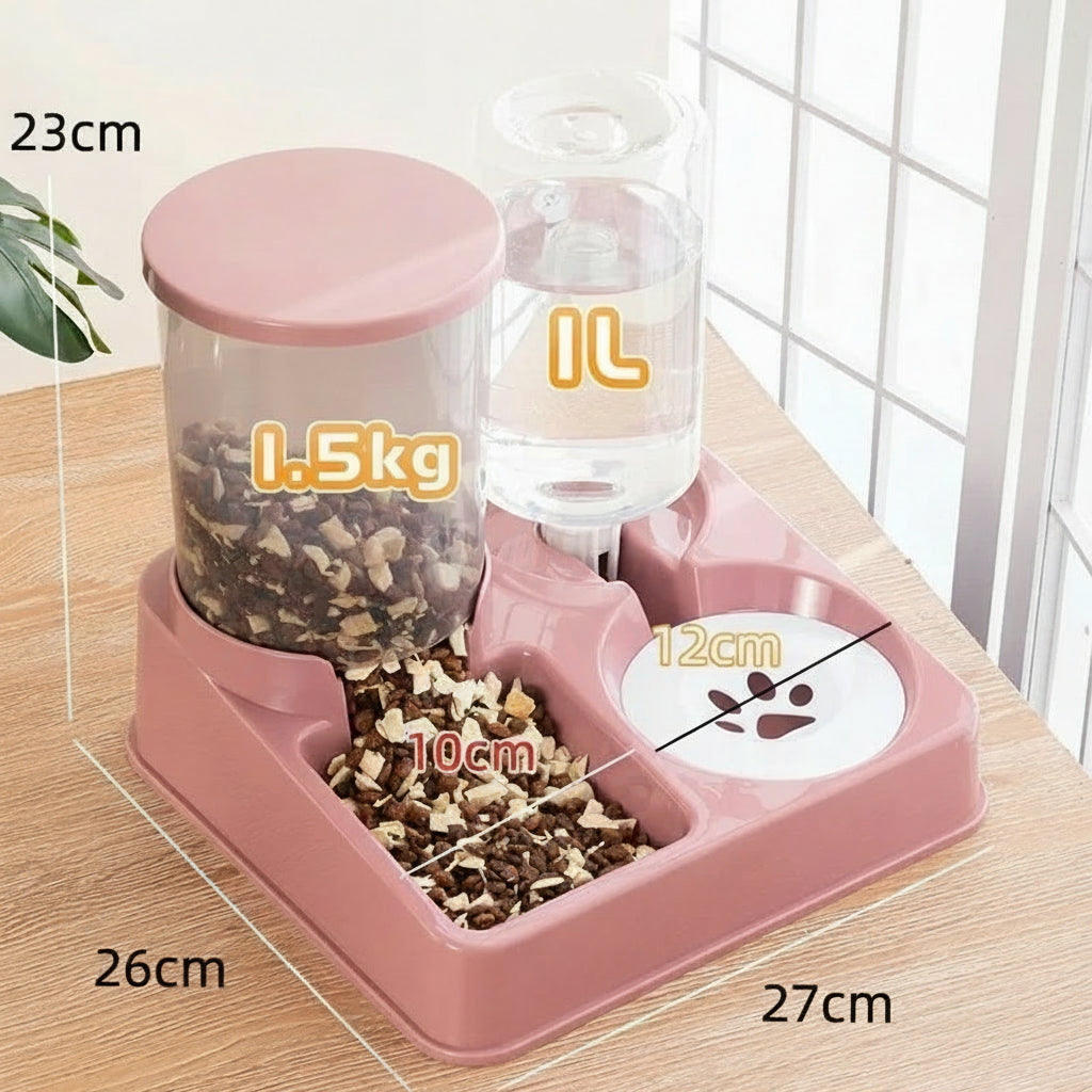 Automatic Gravity Pet Food and Water Dispenser
