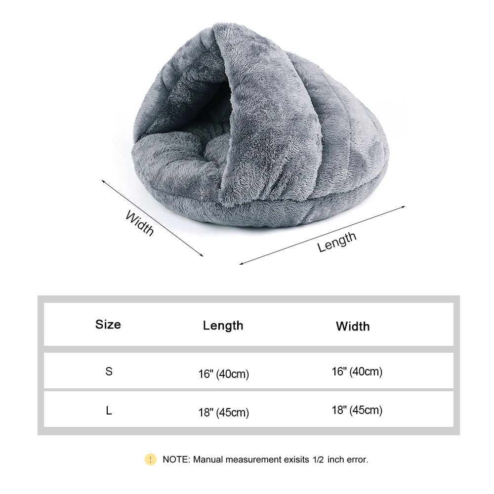 Soft Winter Plush Cat Bed – Deep Sleep Cave for Cats & Small Dogs