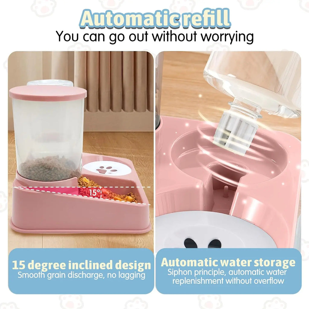 2-in-1 Automatic Pet Feeder & Water Dispenser