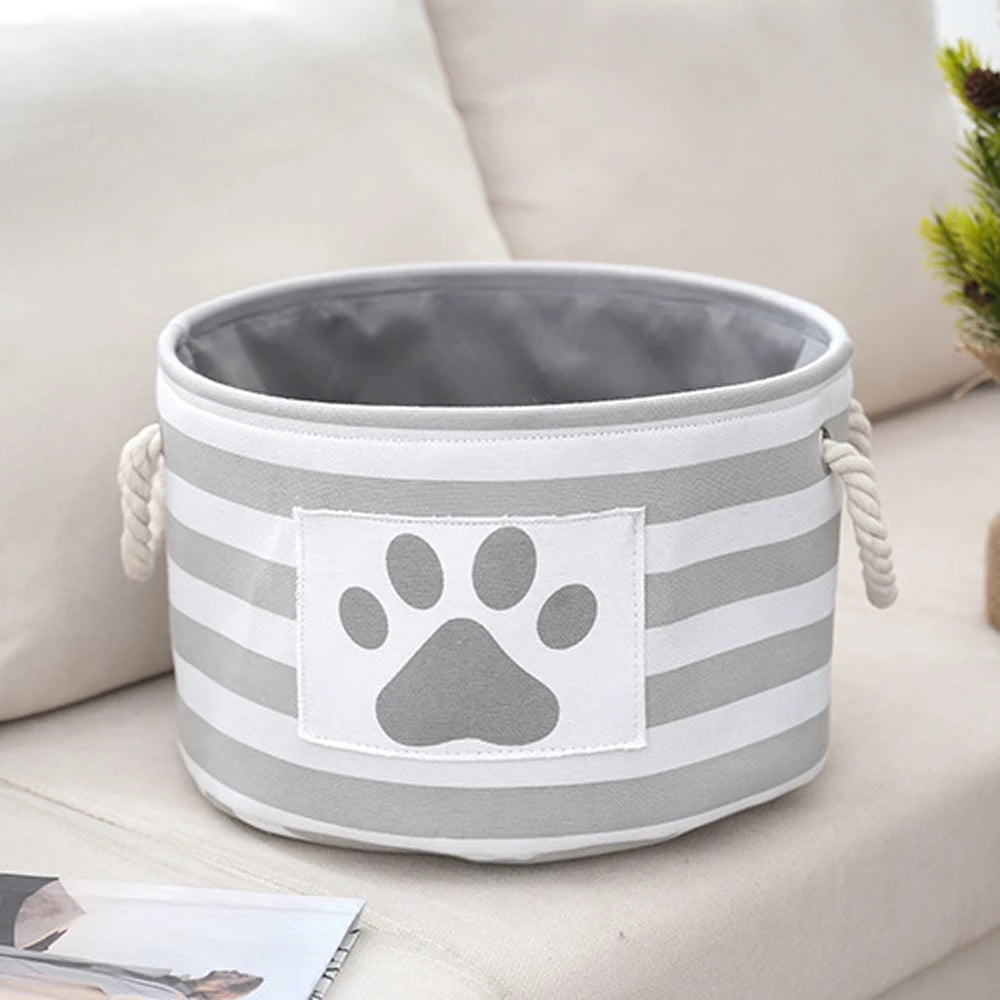 Striped Pet Toy Storage Basket