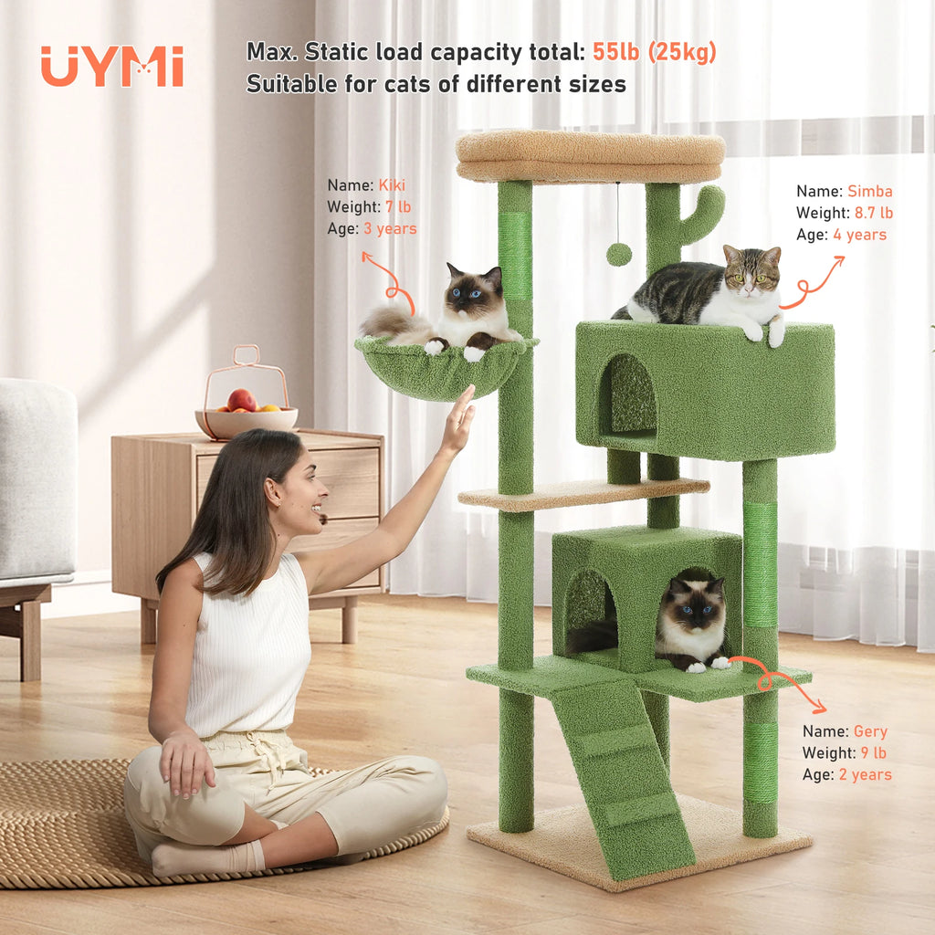 Cat Tree with Spacious Top Perch, Sisal Scratching Post
