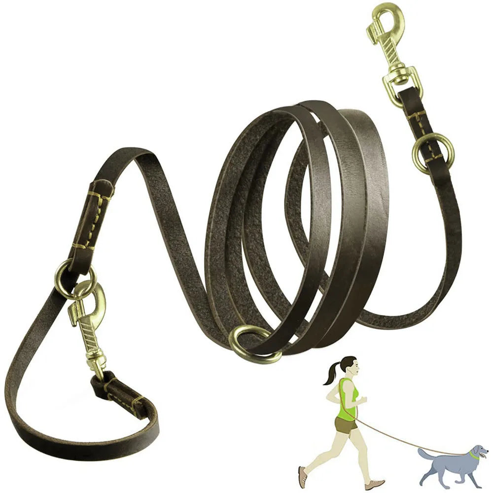 Multi-Function Leather Dog Leash