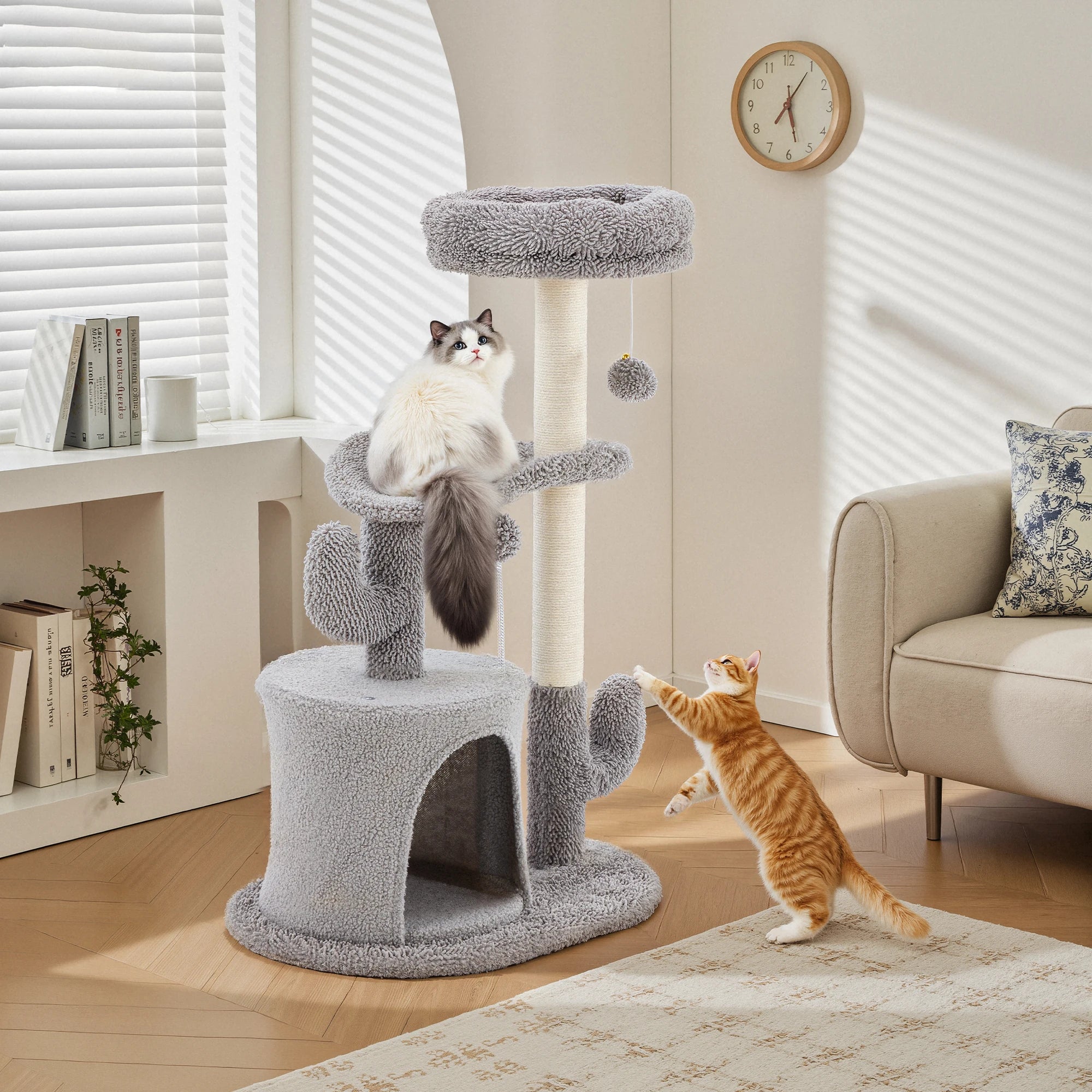 33” Multi-Level Cat Tree with Sisal Scratching Post