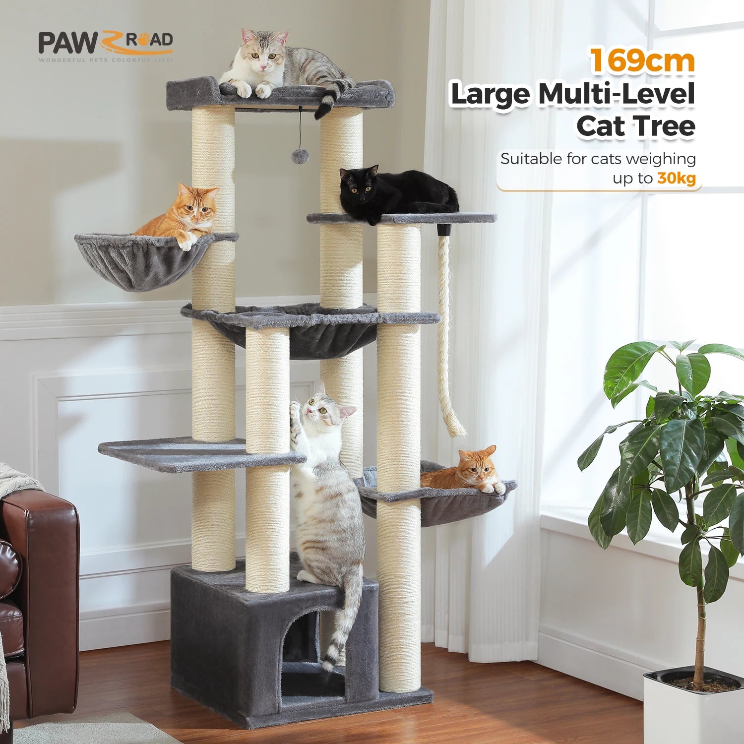 Big Cat Tree for Large Cats 11 Sisal Posts