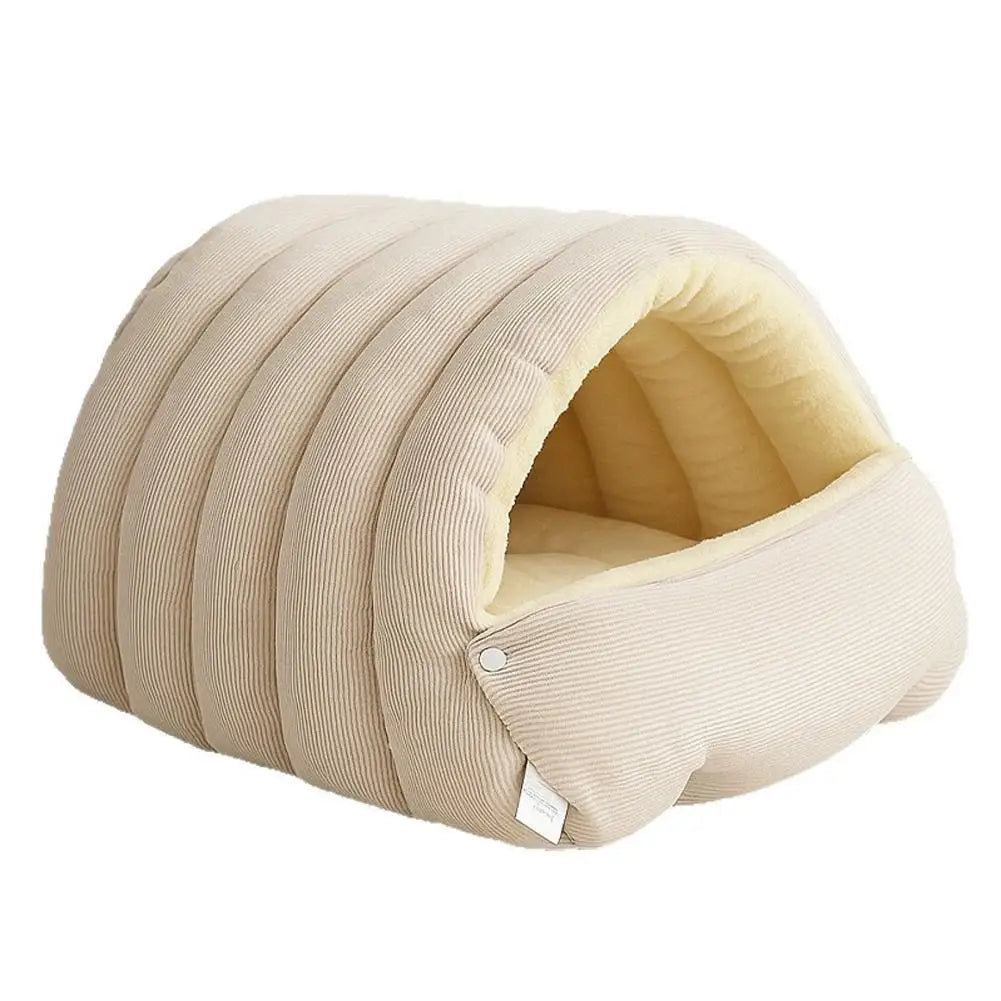 Winter Warm Pet Sleeping Nest – Soft Cave Bed for Cats & Puppies