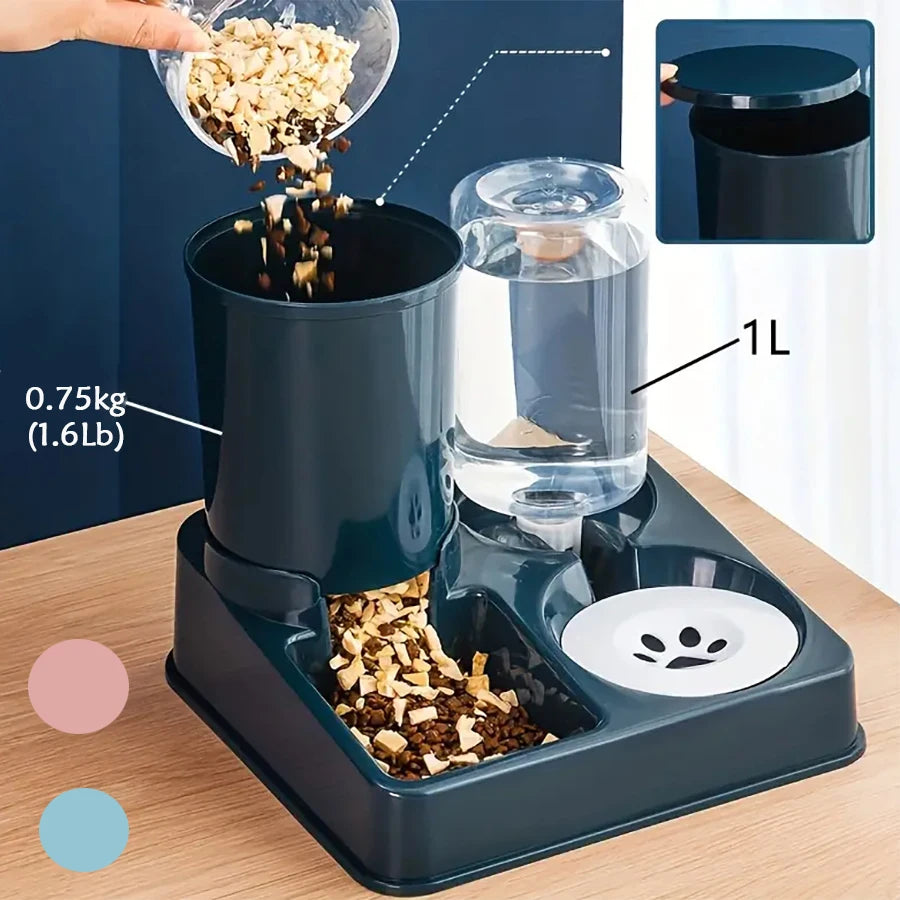 2-in-1 Automatic Pet Feeder & Water Dispenser