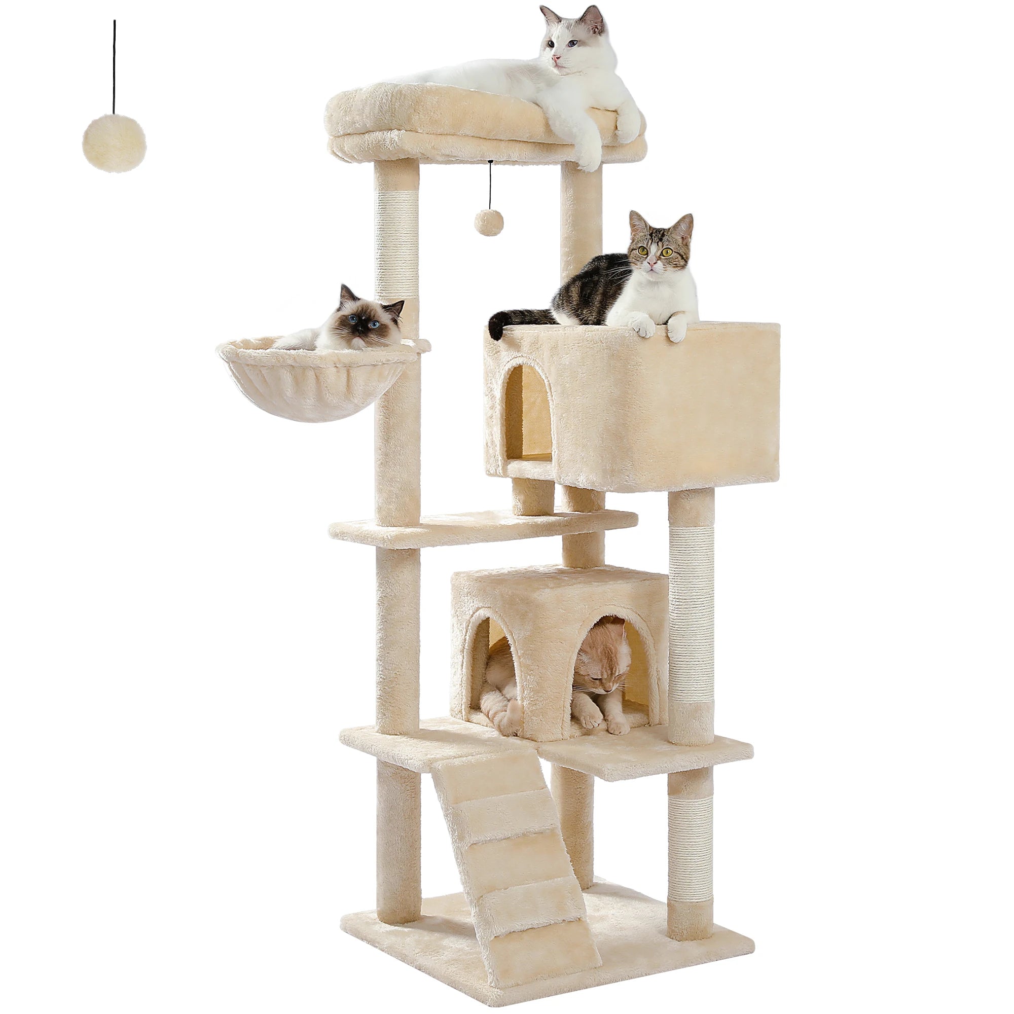 Cat Tree with Spacious Top Perch, Sisal Scratching Post