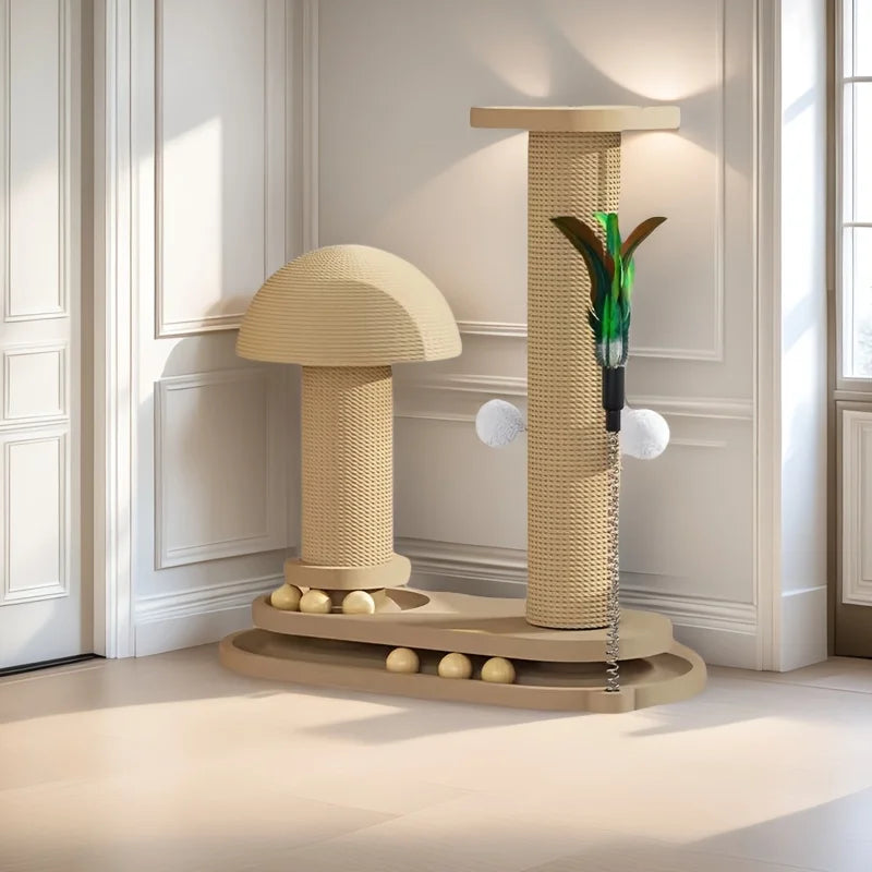 Cat Scratching Post with Jute and Ball Track