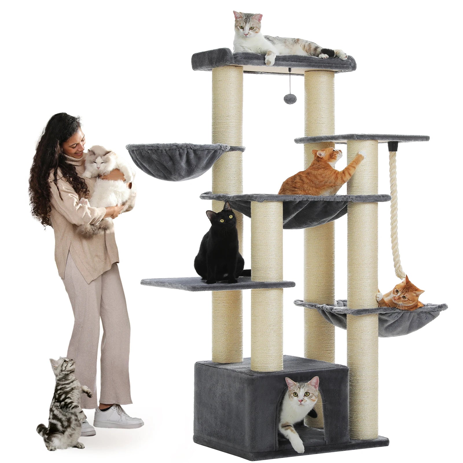 Big Cat Tree for Large Cats 11 Sisal Posts