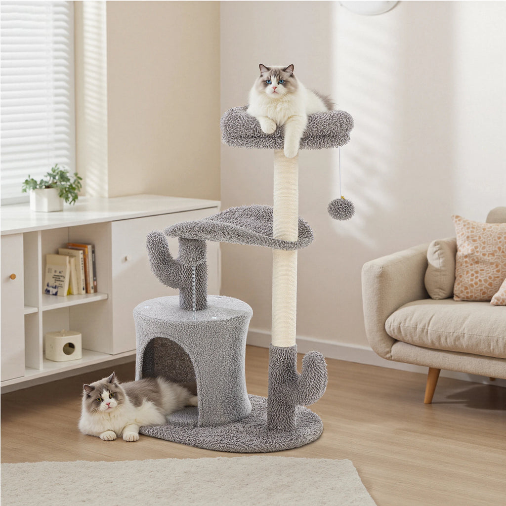 33” Multi-Level Cat Tree with Sisal Scratching Post