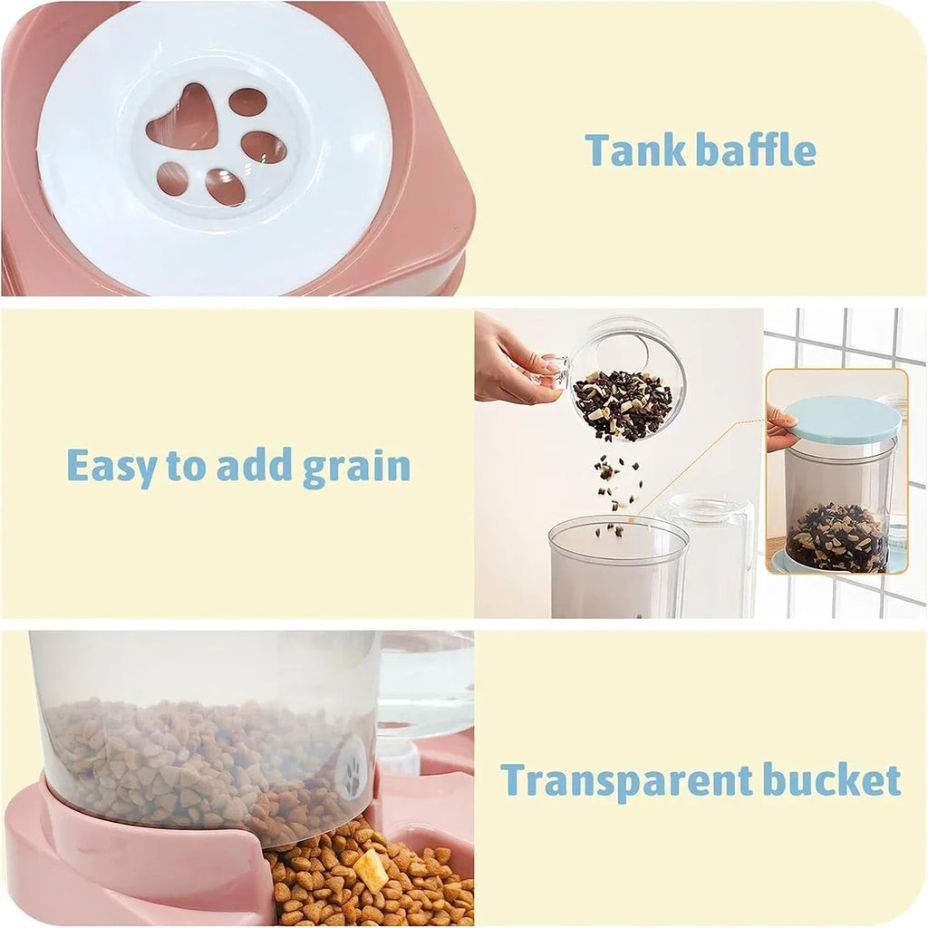 Automatic Gravity Pet Food and Water Dispenser