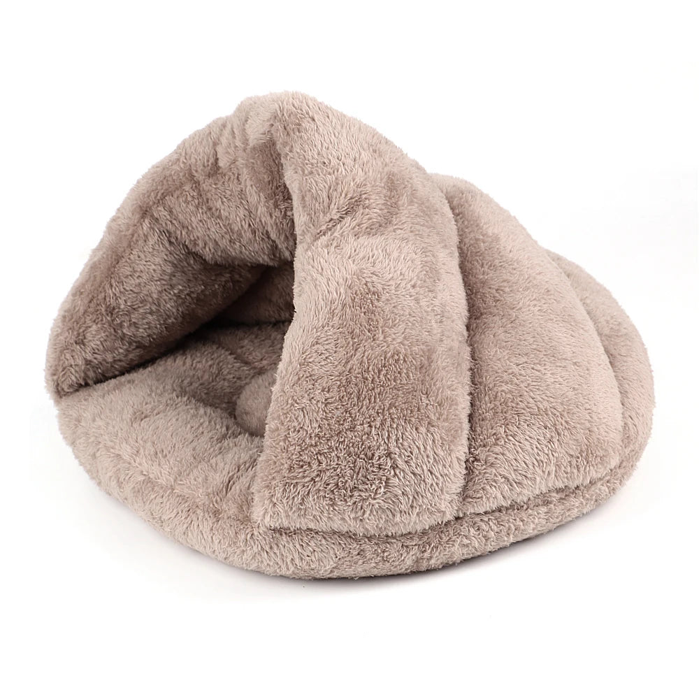 Soft Winter Plush Cat Bed – Deep Sleep Cave for Cats & Small Dogs