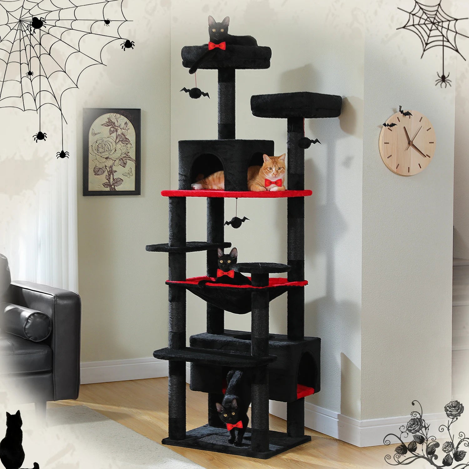 Large Cat Tree for Indoor Cats With Sisal-Covered Scratching Posts