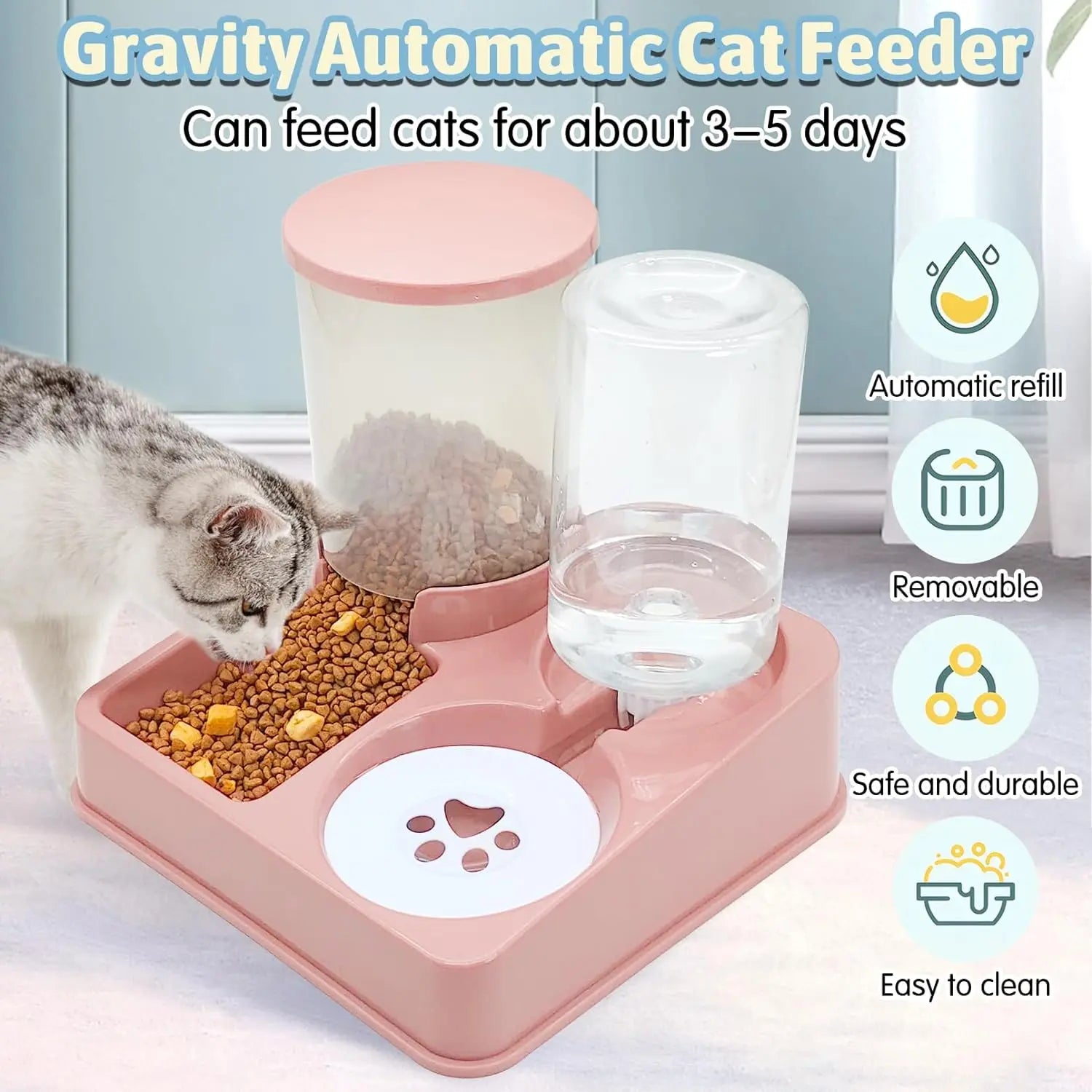 2-in-1 Automatic Pet Feeder & Water Dispenser