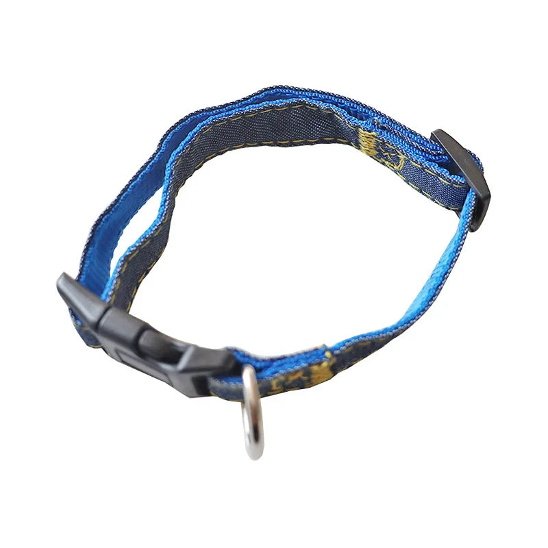 Adjustable Denim Dog Harness & Leash Set