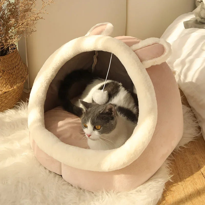 Soft Winter Cat Kennel / House Tent – Washable Bed for Cats & Small Dogs