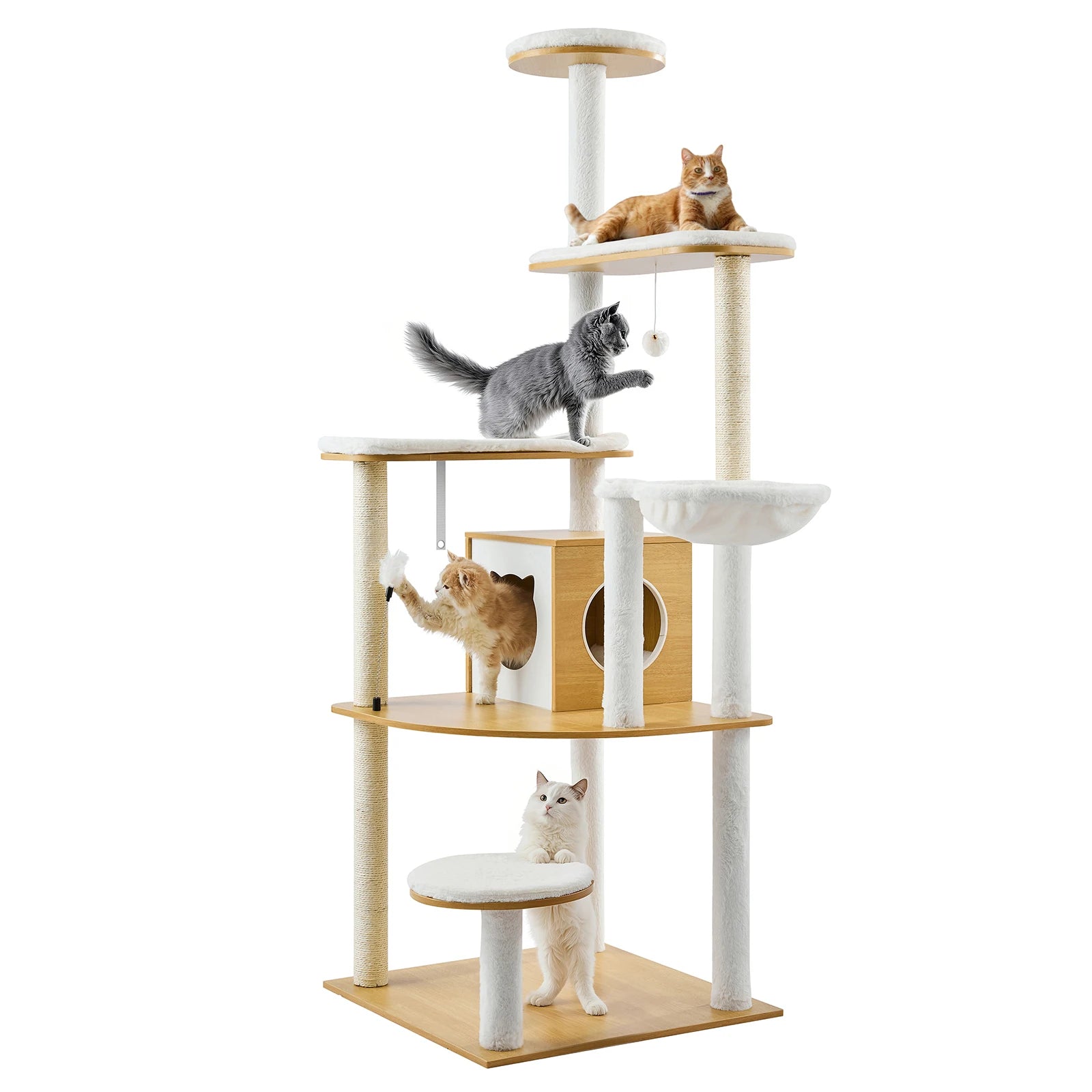 Large 68.9” Indoor Cat Tree with Cozy Perches
